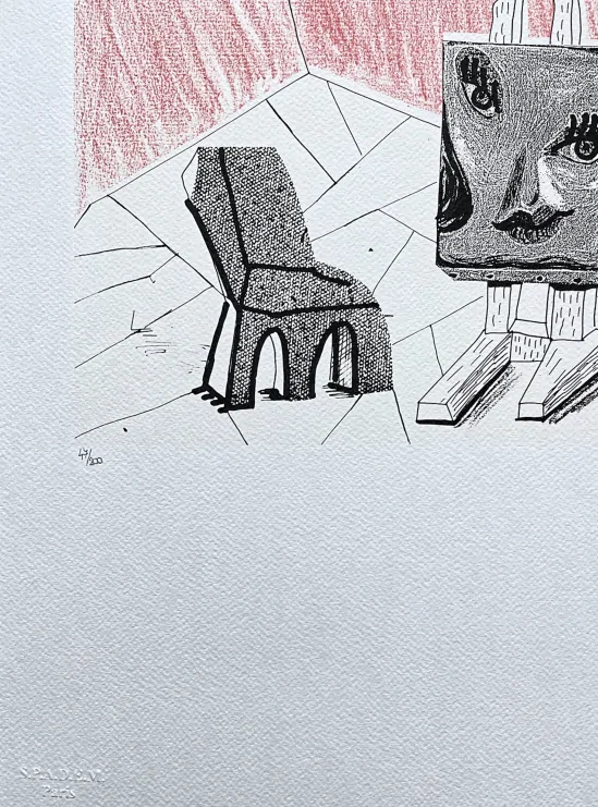 David Hockney - Celia with Chair 47/200 - limitovaná edice, s certifikátem, 35x50 cm