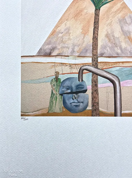 David Hockney - Great Pyramid at Giza 166/200 - limitovaná edice, s certifikátem, 35x50 cm