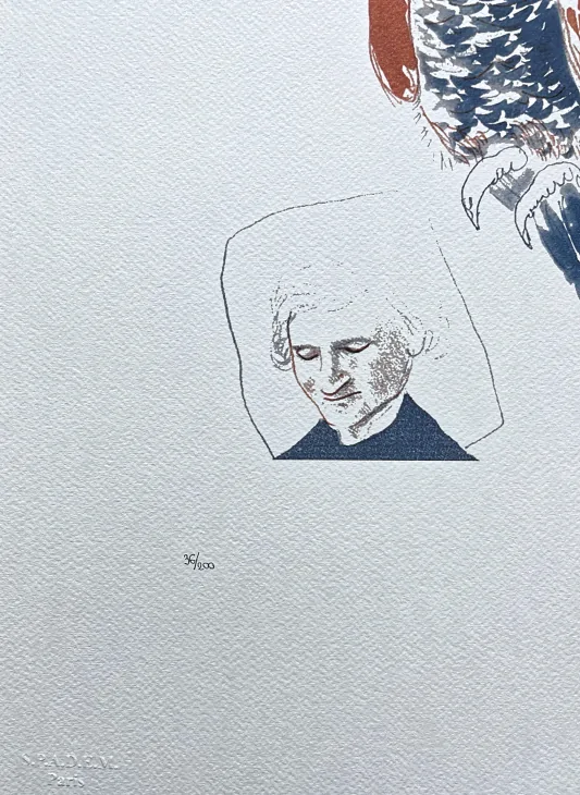 David Hockney - My Mother with Parrot 36/200 - limitovaná edice, s certifikátem, 35x50 cm
