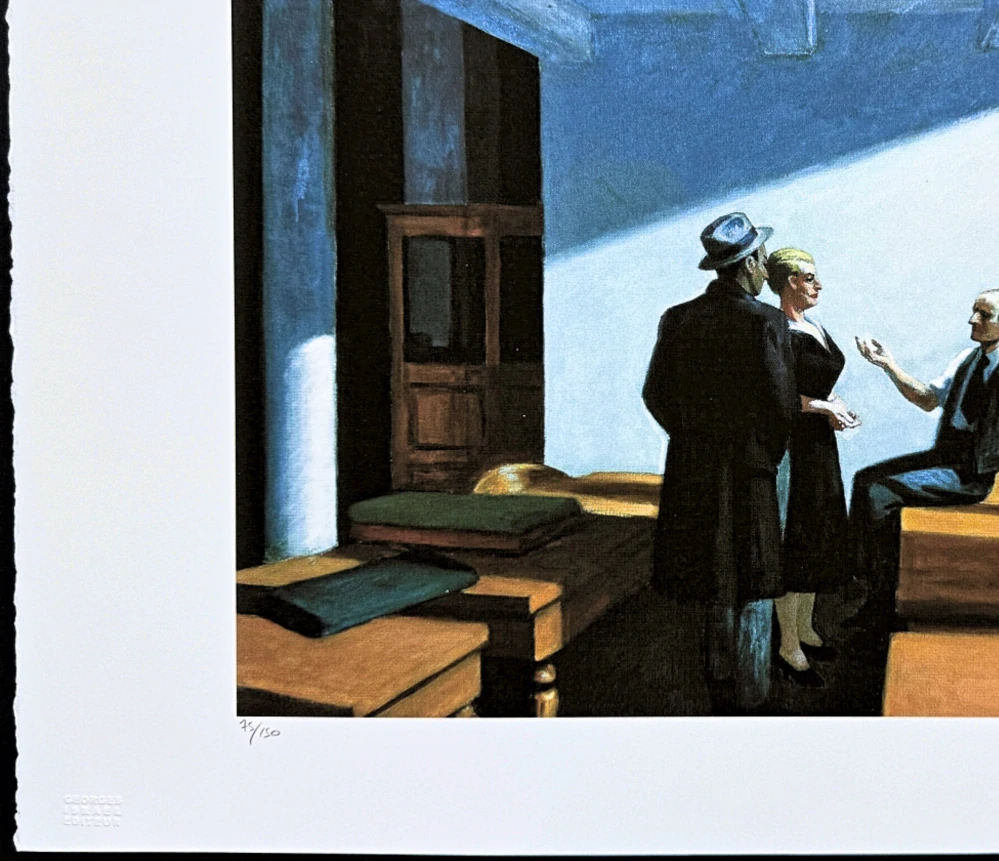 Edward Hopper - Conference at Night x/150 - limitovaná edice, s certifikátem, 57x38 cm