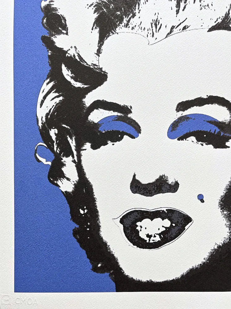 Andy Warhol - Marilyn Monroe modrá 49/500 - signováno, 50x50cm, limitovaná edice CMOA s certifikátem