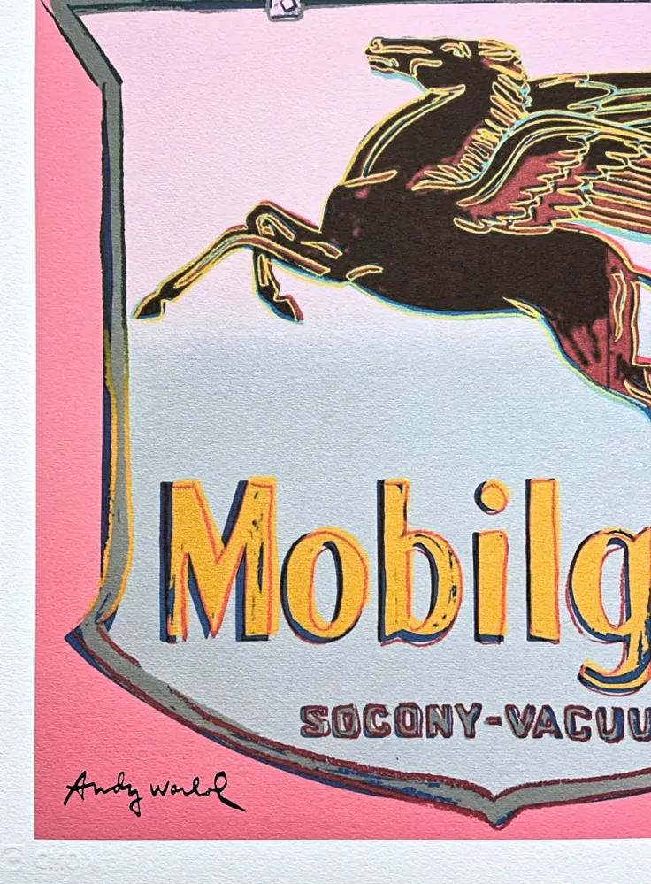 Andy Warhol - Mobilgas růžový 6/500 - signováno, 50x50cm, limitovaná edice CMOA s certifikátem