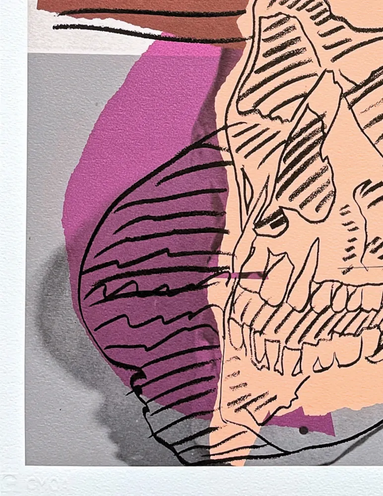 Andy Warhol - Skull oranžová 318/500 - signováno, 50x50cm, limitovaná edice CMOA s certifikátem