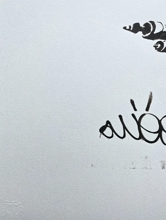 Banksy - Mona Lisa bazooka 38/150 - číslovaná edice s certifikátem, 70x50cm