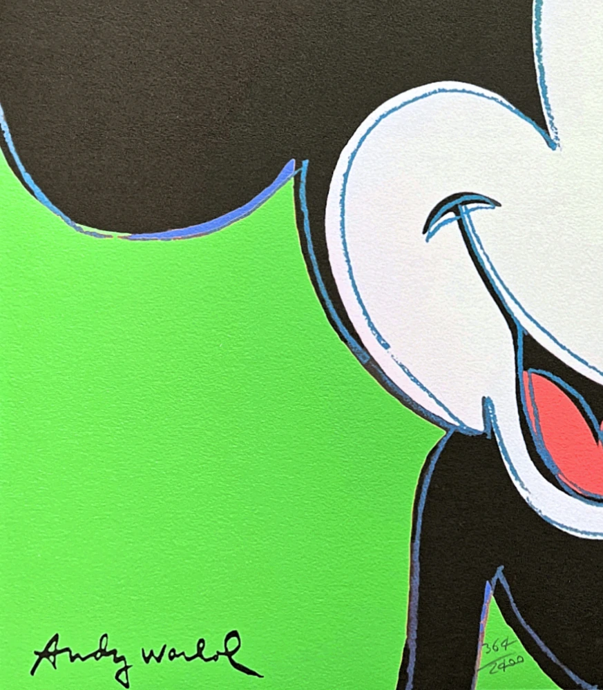 Andy Warhol - Mickey Mouse zelený 364/2400 - 60x60cm, limitovná edice CMOA s certifikátem