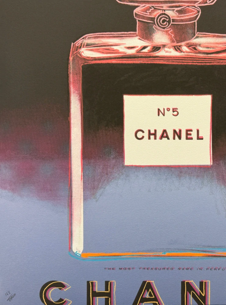 Andy Warhol - Chanel růžovo-modrý x/2400 - 60x60cm, limitovaná edice CMOA s certifikátem