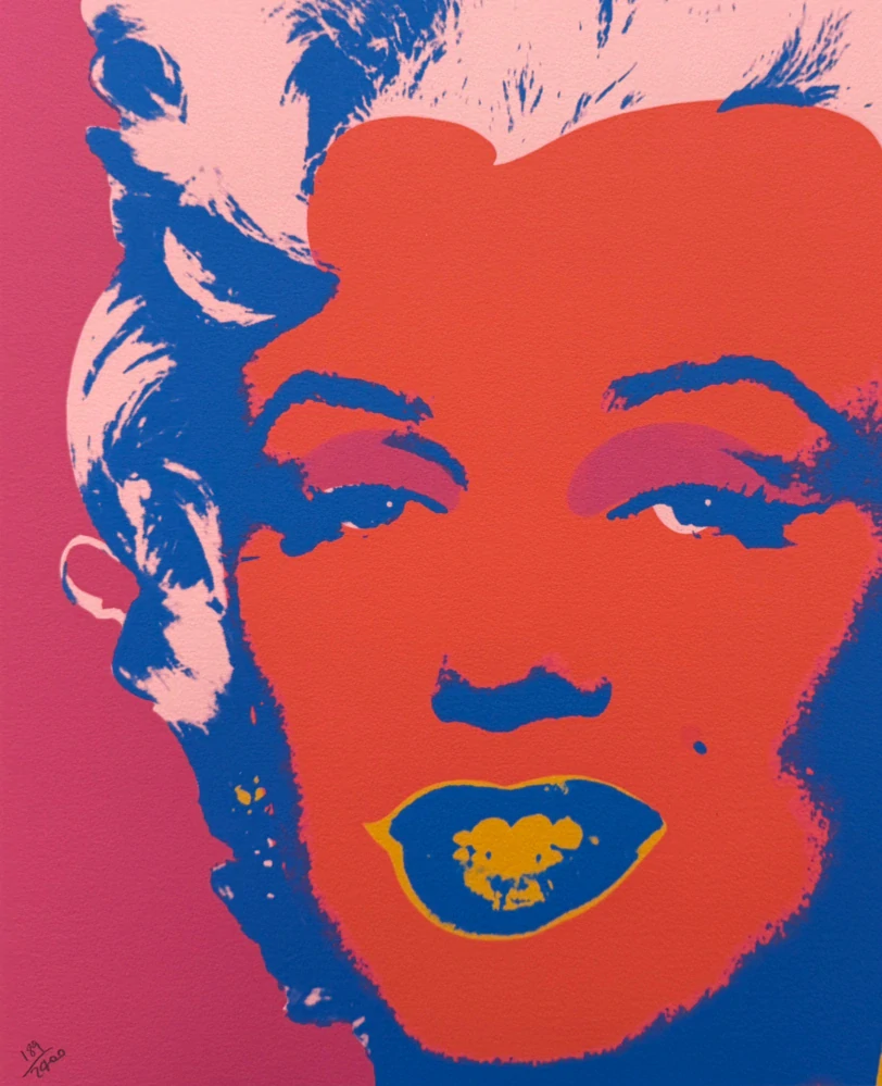 Andy Warhol - Marilyn Monroe červeno-oranžová x/2400 - 60x60, limitovaná edice CMOA s certifikátem