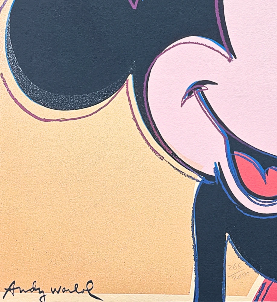 Andy Warhol - Mickey Mouse hnědo-zlatý 266/2400 - 60x60cm, limitovaná edice CMOA a certifikátem