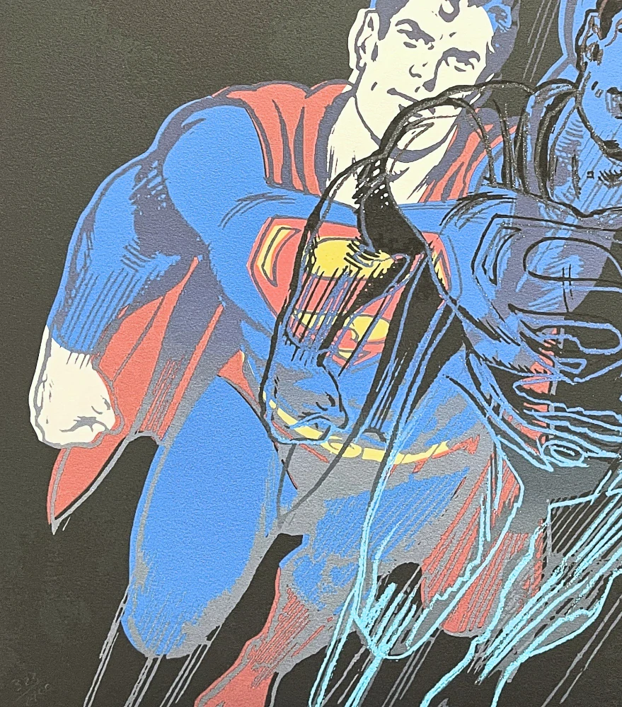 Andy Warhol - Superman modro-černý 323/2400 - 60x60cm, limitovaná edice CMOA s certifikátem