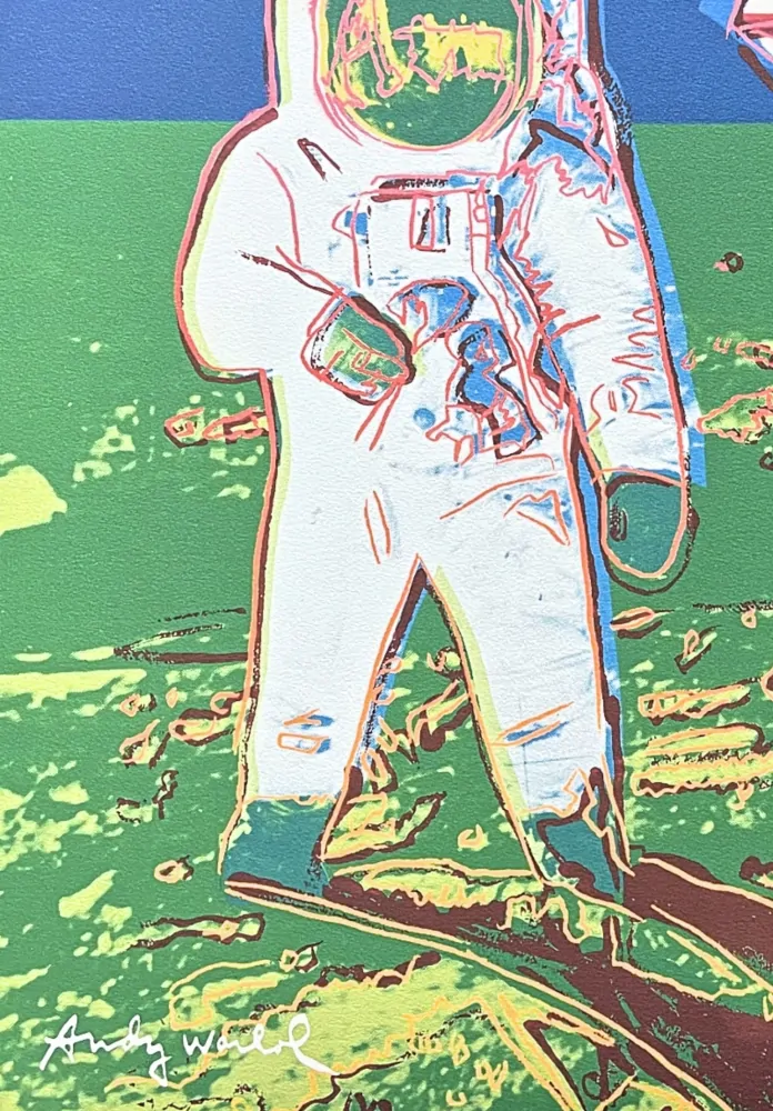 Andy Warhol - Moonwalk modro-zelený x/2400 - 60x60cm, limitovaná edice CMOA s certifikátem