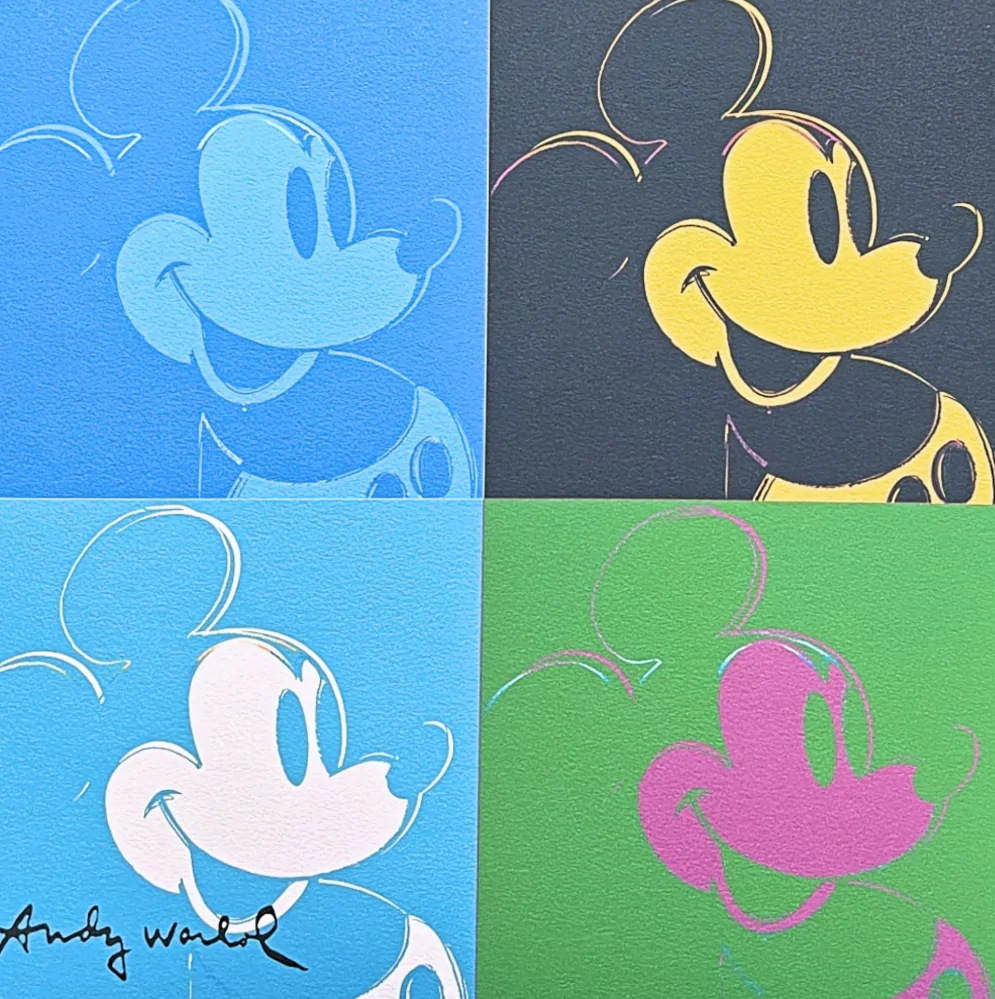 Andy Warhol - 9x Mickey Mouse 118/2400 - 60x60cm, limitovaná edice CMOA s certifikátem