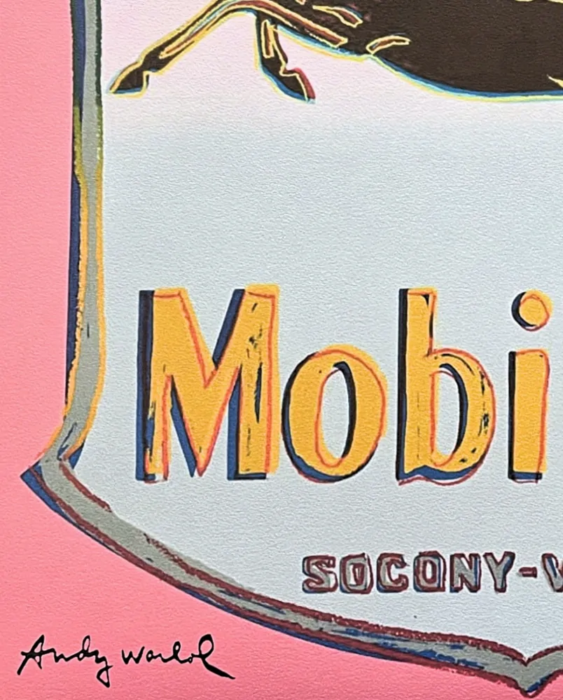 Andy Warhol - Mobilgas růžový 243/2400 - 60x60cm, limitovaná edice CMOA s certifikátem