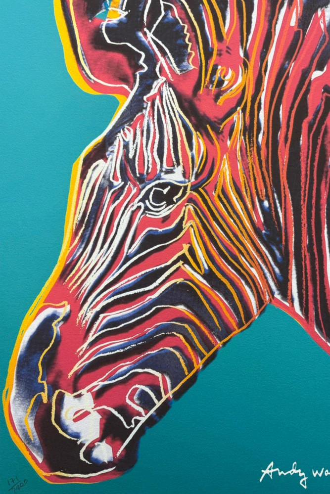 Andy Warhol - Grevys zebra modrá 171/2400 - 60x60cm, limitovaná edice CMOA s certifikátem