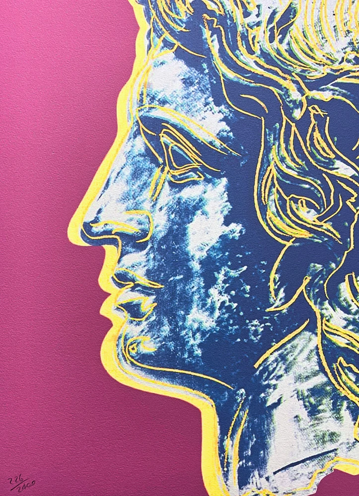 Andy Warhol - Alexander the Great tmavě fialový 226/2400 - 60x60, limitovaná edice CMOA s certifikátem