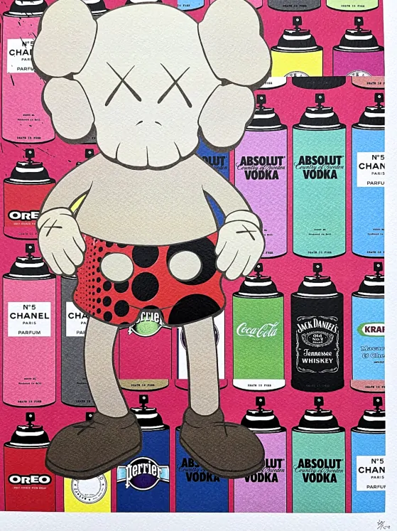 Death NYC - Kaws a Spray - limitovaná edice s certifikátem, 32x45cm