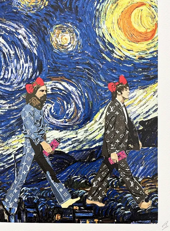 Death NYC - The starry night a The Beatles - limitovaná edice s certifikátem, 32x45cm