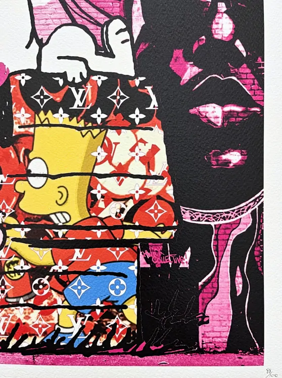 Death NYC - Bart Simpson, Snoopy a Charlie Brown - limitovaná edice s certifikátem, 45x32cm