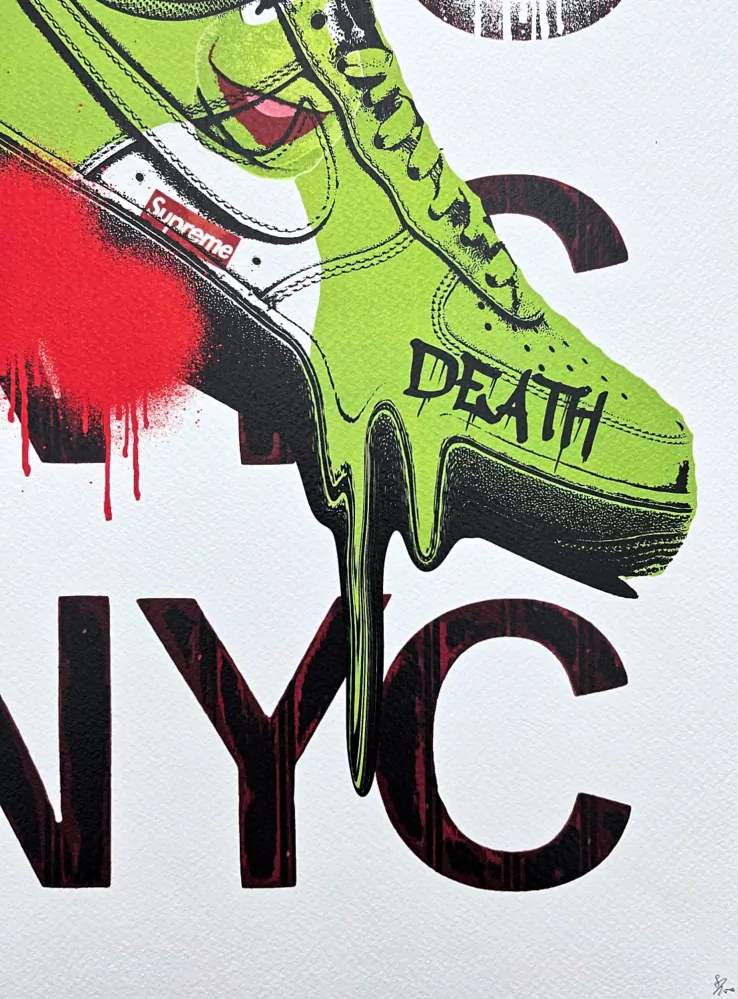 Death NYC - Sneakers Nike a NYC - limitovaná edice s certifikátem, 32x45cm
