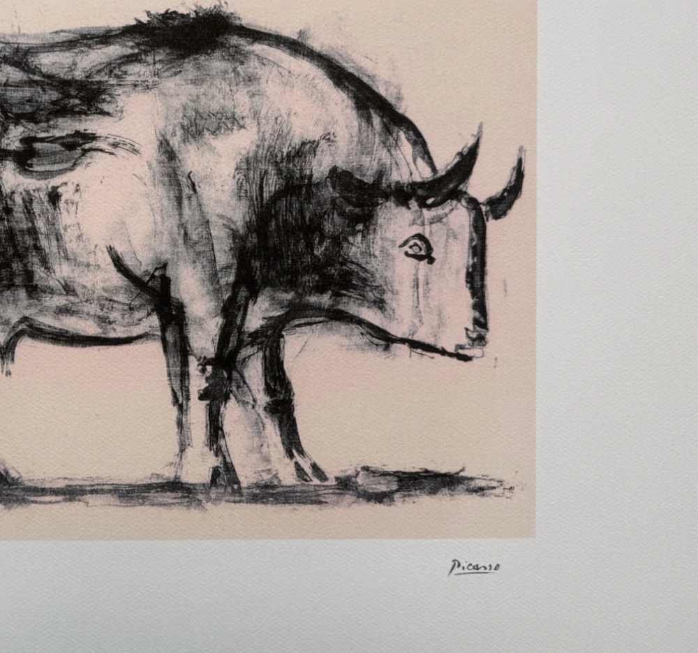 Pablo Picasso - The bull. State I 36/200 - signováno, s certifikátem, 70x50 cm