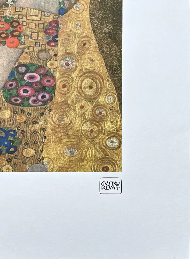 Gustav Klimt - The Kiss x/200 - signováno, s certifikátem, 50x70 cm
