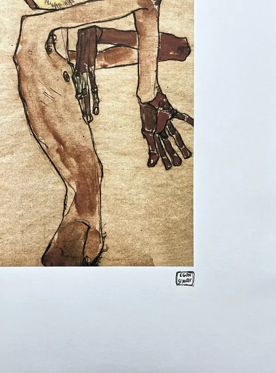 Egon Schiele - Naked Erwin Osen 115/200 - limitovaná edice, s certifikátem, 50x70 cm