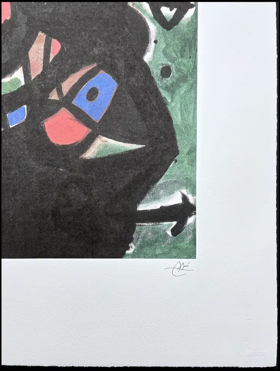 Joan Miró - Untitled black abstraction 63/150 - limitovaná edice s certifikátem, signováno, 56x76cm