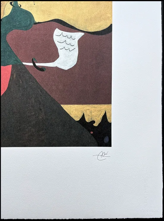 Joan Miró - Portrait of Mrs Mills in 1750 118/150 - limitovaná edice s certifikátem, signováno, 56x76cm
