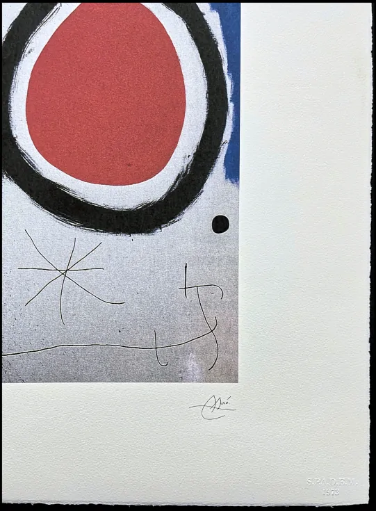 Joan Miró - Personage in front of the Sun 53/150 - limitovaná edice s certifikátem, signováno, 76x56cm