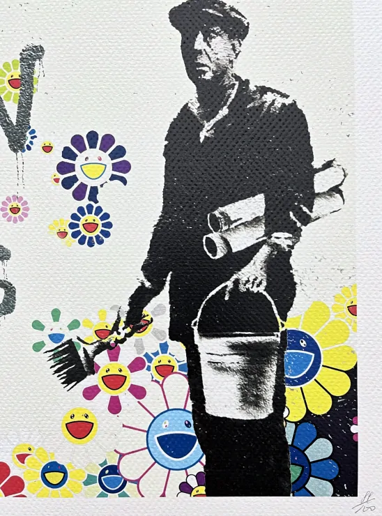 Death NYC - Banksy Happy face a Murakami - limitovaná edice s certifikátem, 45x32cm