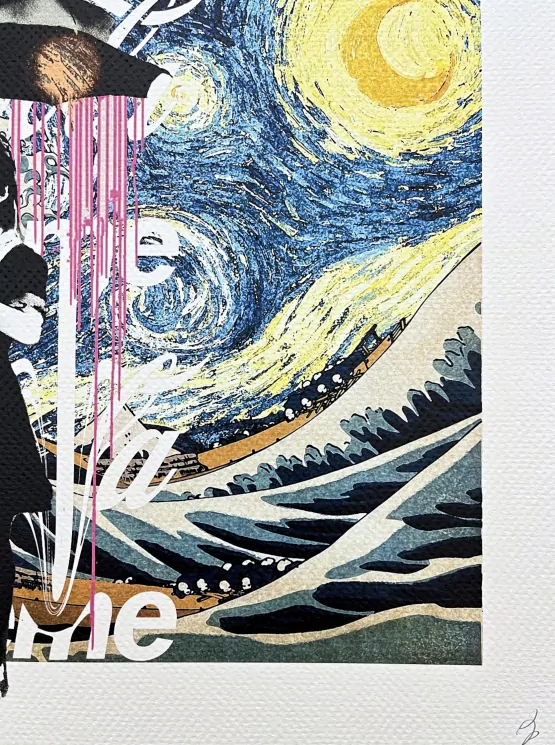 Death NYC - Hokusai a Banksy Nola - limitovaná edice s certifikátem, 45x32cm