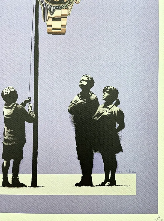 Death NYC - Banksy Very little helps a Rolex - limitovaná edice s certifikátem, 32x45cm