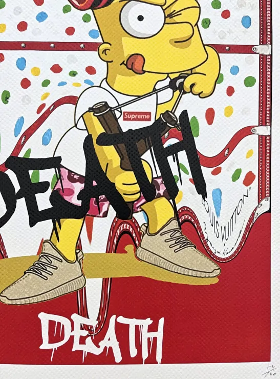 Death NYC - Bart Simpson a Supreme - limitovaná edice s certifikátem, 32x45cm