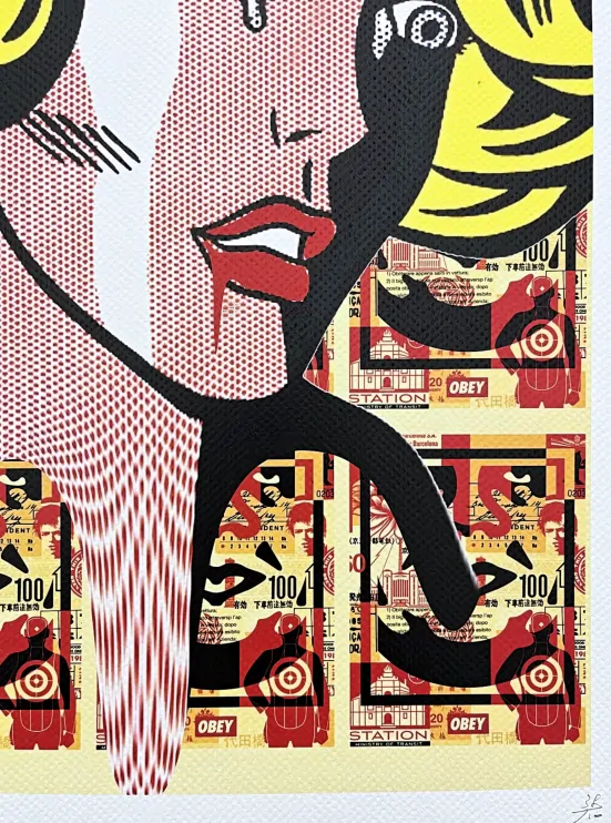 Death NYC - Lichtenstein a Obey - limitovaná edice s certifikátem, 32x45cm