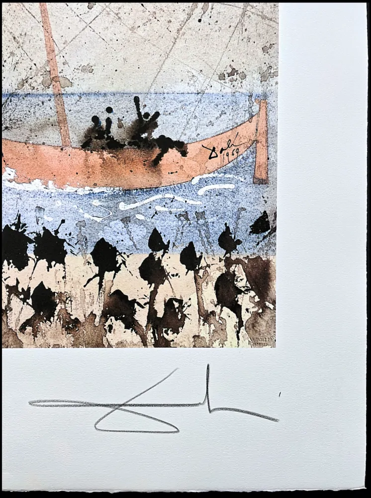 Salvador Dalí - Le départure de Télémaque - signováno, limitovaná edice, 50x66cm