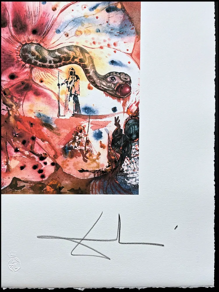 Salvador Dalí - The Serpent and the Apple - signováno, limitovaná edice, 50x66cm