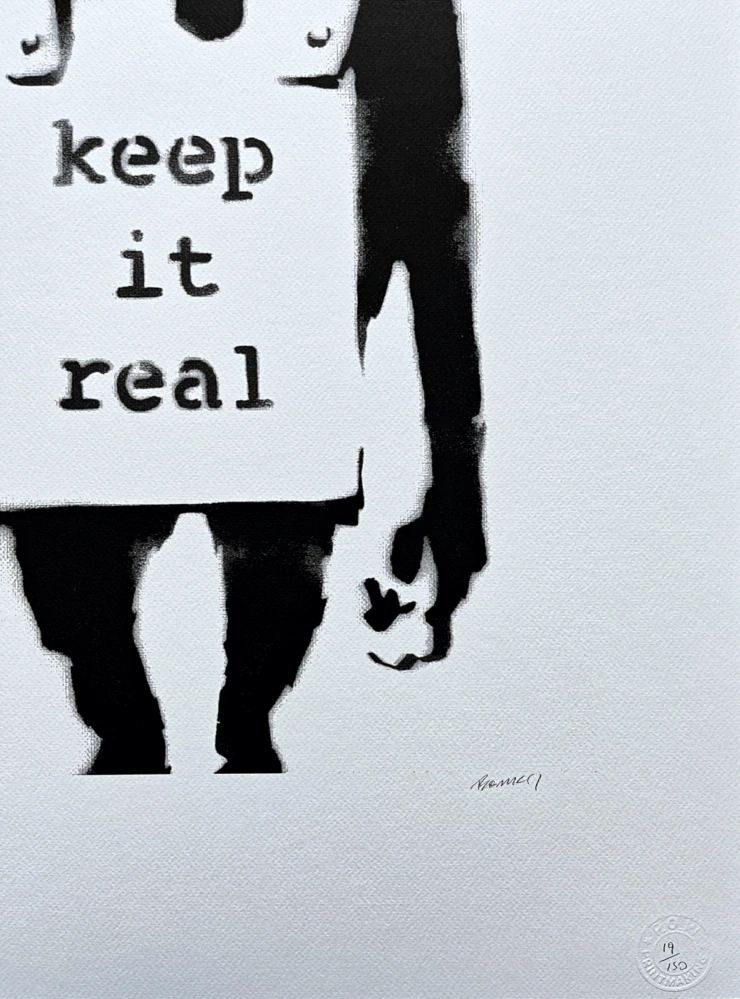 Banksy - Keep it Real 19/150 - číslovaná edice s certifikátem, 70x50cm