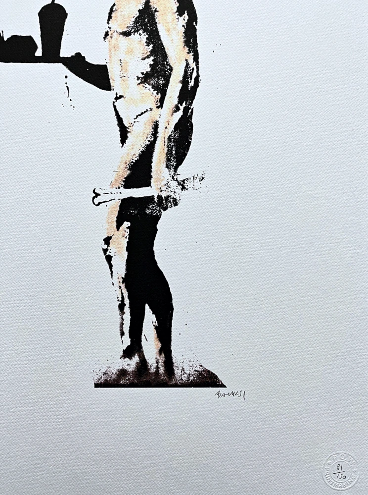 Banksy - Fast Food Neanderthal 81/150 - číslovaná edice s certifikátem, 50x70cm