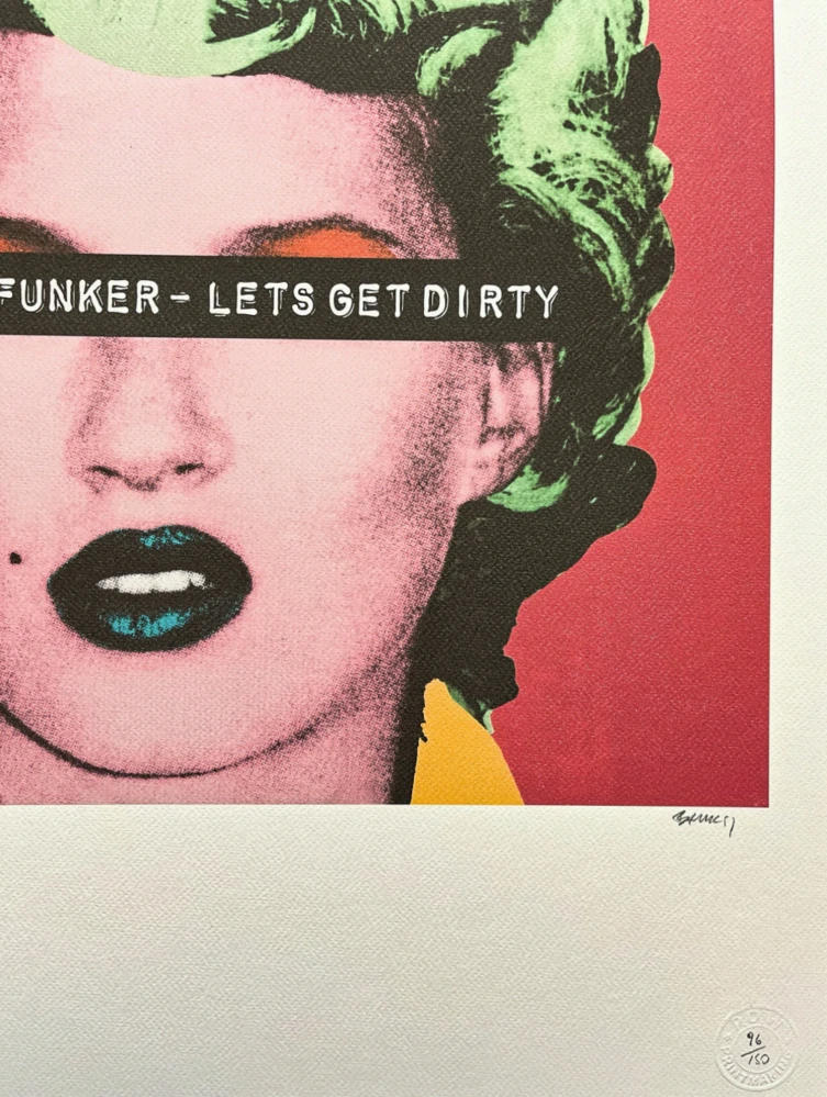Banksy - Kate Moss červeno-zelená x/150 - číslovaná edice s certifikátem, 50x70cm