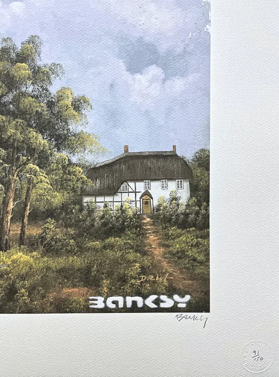 Banksy - Bird and Grenade x/150 - číslovaná edice s certifikátem, 70x50cm
