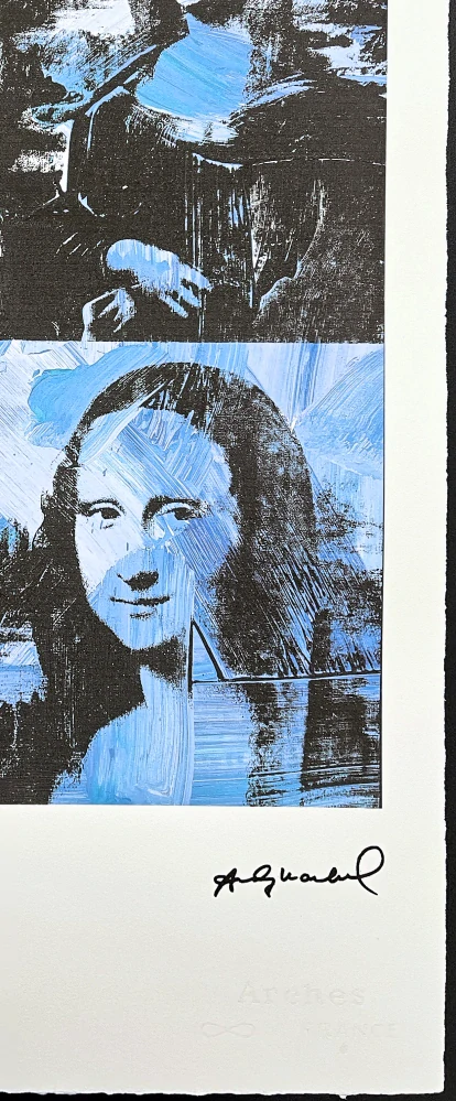 Andy Warhol - 4x Mona Lisa černo-modrá 50/100 - edice Leo Castelli s certifikátem
