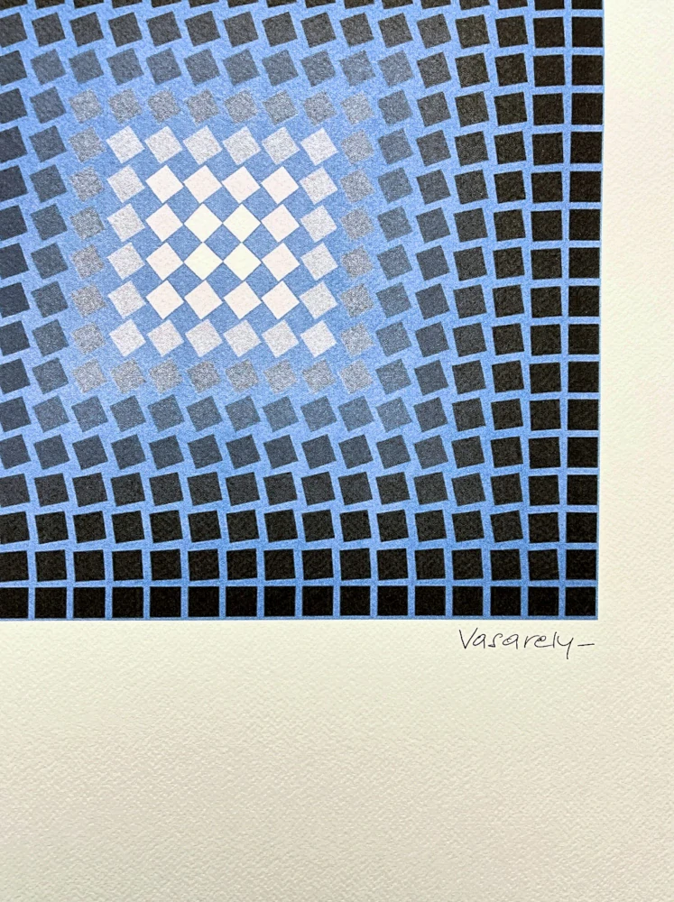 Victor Vasarely - Permutations blue - limitovaná edice s certifikátem
