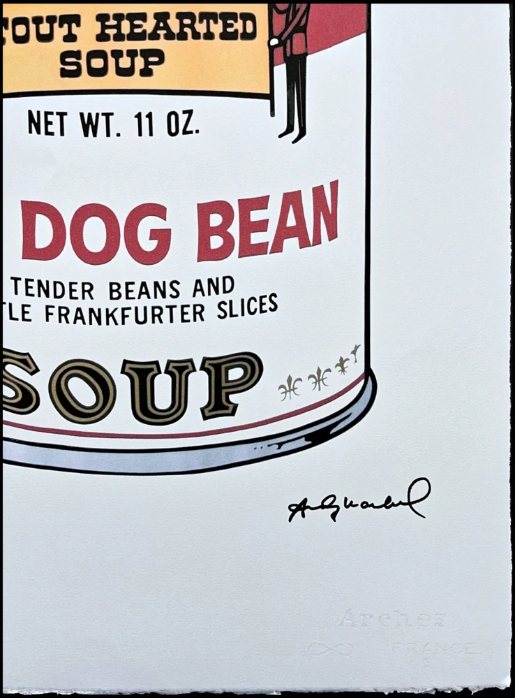 Andy Warhol - Campbell's Soup Hot Dog Bean II 17/100 - edice Leo Castelli s certifikátem