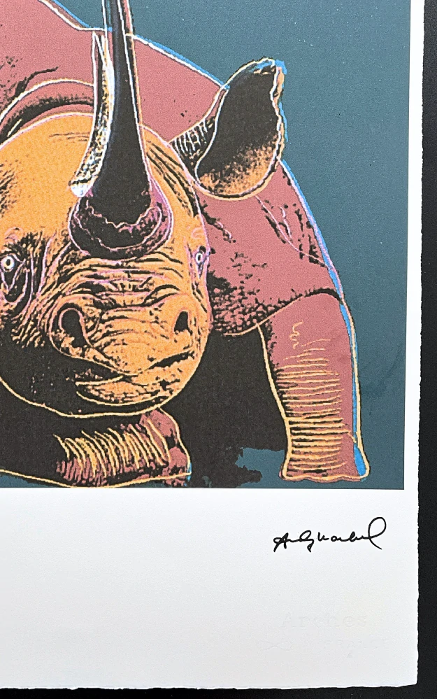 Andy Warhol - Rhinoceros 61/100 - edice Leo Castelli s certifikátem