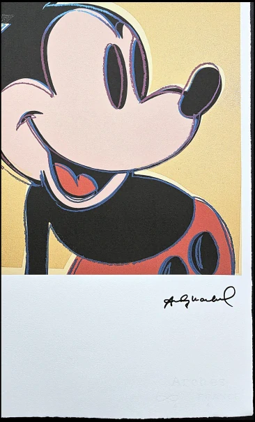 Andy Warhol - Mickey Mouse hnědo-zlatý 71/100 - edice Leo Castelli s certifikátem