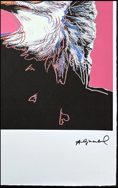 Andy Warhol - Bald Eagle sytě růžový 76/100 edice Leo Castelli s certifikátem