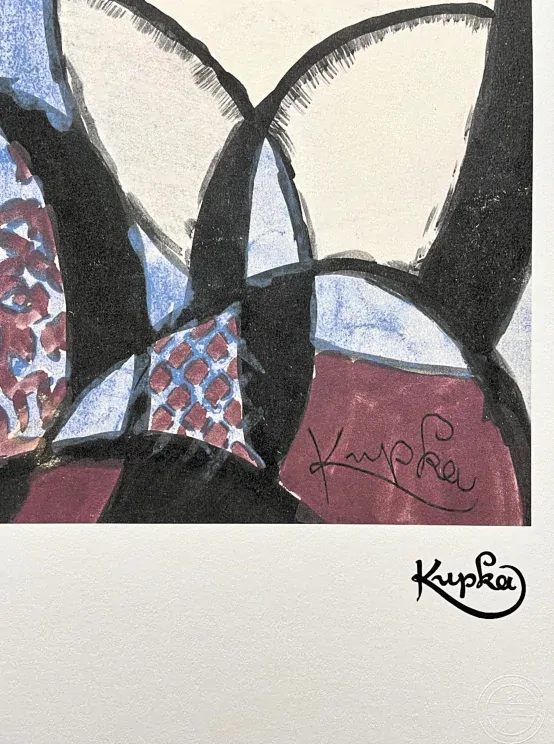 František Kupka - Dvoubarevná fuga 86/350 - limitovaná edice s certifikátem, 50x70cm