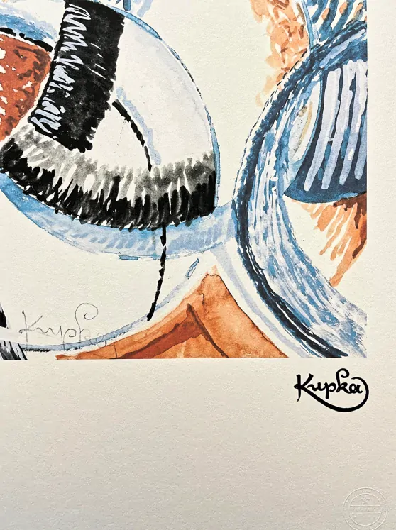 František Kupka - Abstraktní kompozice 92/350 - limitovaná edice s certifikátem, 50x70cm