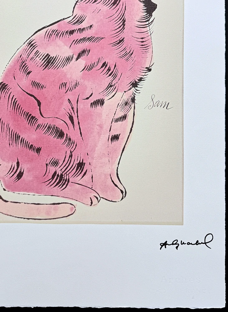 Andy Warhol - Cat Sam růžový 81/100 - edice Leo Castelli s certifikátem