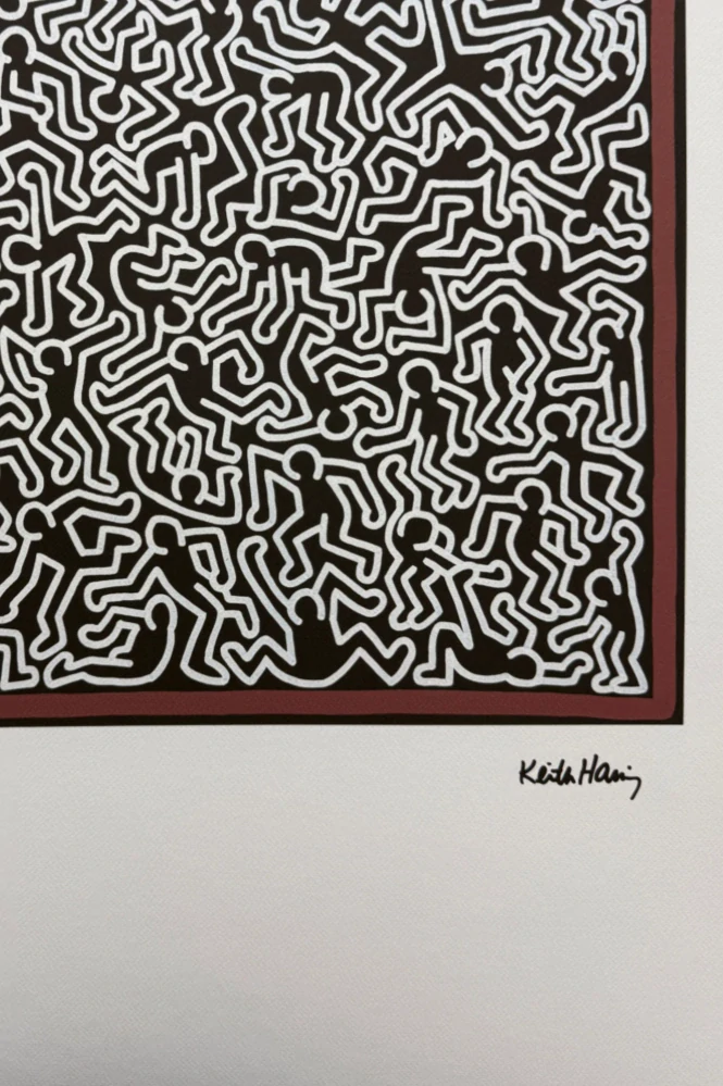 Keith Haring - Black People x/150 - signováno, limitovaná edice s certifikátem, 50x70 cm