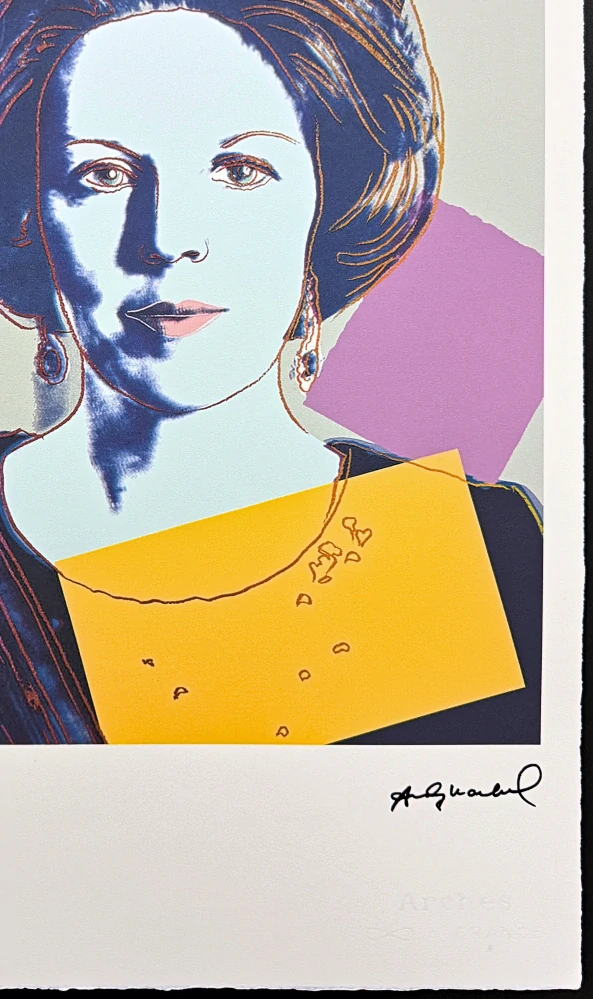 Andy Warhol - Queen Beatrix modrá 52/100 - edice Leo Castelli s certifikátem